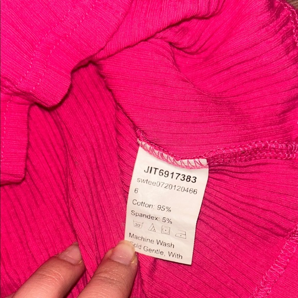 Pink Ribbed Women's Top - Picture 2 of 2